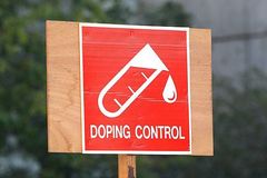 Doping-Kontrolle - Schild