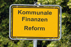 Ortsschild Refom kommunaler Finanzen