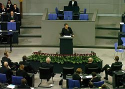 Simone Veil spricht im Plenum