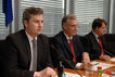 Öffentliches Expertengespräch am 25.10.2010 v.l.n.r. Vorsitzender Sebastian Blumenthal, MdB; Jörg Ziercke, Präsident des Bundeskriminalamts; Oliver Hoppe, Bundeskriminalamt