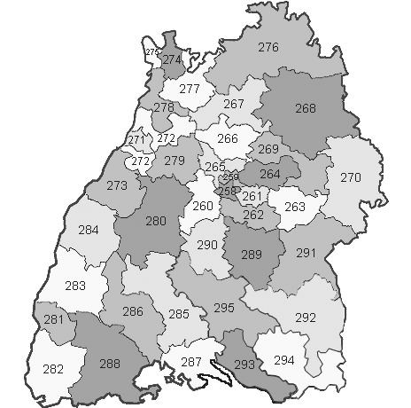 Wahlkreise in Baden-Württemberg