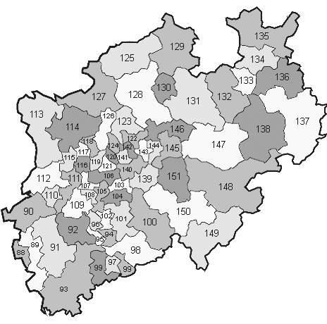 Wahlkreise in Nordrhein-Westfalen