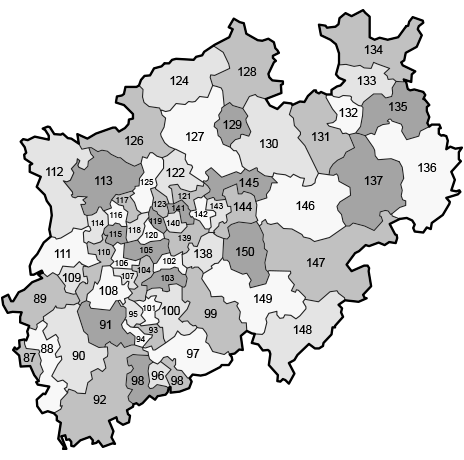 Wahlkreise in Nordrhein-Westfalen