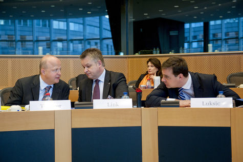 EU-Abgeordneter Michael Theurer (FDP), stellvertetender Vorsitzender Michael Link (FDP) und Oliver Luksic (FDP)