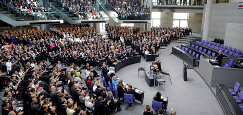 Blick in das Plenum des Bundestages