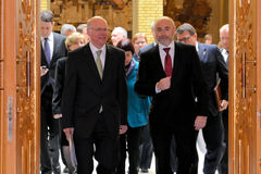 Bundestagspräsident Norbert lammert (links) und Parlamentspräsident Dag Terje Andersen
