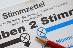 Stimzettel einer Bundestagswahl