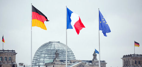 Flaggen Deutschlands, Frankreichs und Europas