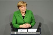Bundeskanzlerin Merkel während ihrer Regierungserklärung zum EU-Gipfel