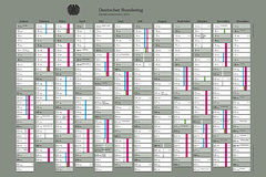 Calendrier des séances parlementaires pour 2012