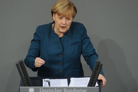 Kanzlerin Angela Merkel während der Regierungserklärung