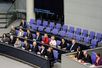 Kanzlerin, Ministerinnen und Minister auf der Regierungsbank im Plenarsaal