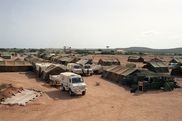 Blick vom Beobachtungsposten auf das Lager der deutschen UN-Soldaten in Belet Uen