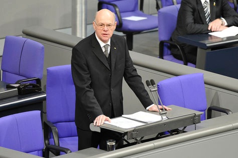 Bundestagspräsident Prof. Dr. Lammert bei seiner Rede.