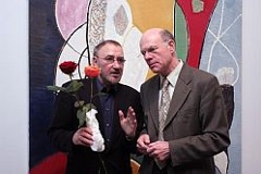 Jürgen Böttcher alias Strawalde (l.) mit Bundestagspräsident Lammert