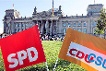 Fahnen der SPD und CDU/CSU
