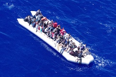 Bootsflüchtlinge vor Lampedusa