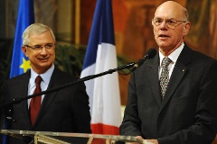 Die Parlamentspräsidenten Claude Bartolone (links) und Norbert Lammert.