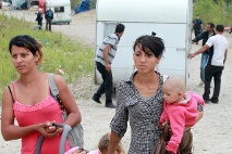 Räumung eines Roma-Camps in Saint-Priest bei Lyon, Frankreich 
