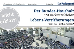 Die ersten Beilage der Wochenzeitung „Das Parlament“ in „Leichter Sprache“.