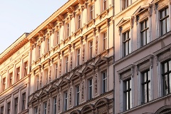 Sanierte Altbauten in Berlin-Kreuzberg.