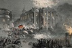 Barrikadenkampf am Alexanderplatz in Berlin, 18. März 1848, Druckgraphik, 1848