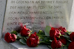 Gedenkstein für das NSU-Mordopfer Mehmet Turgut in Rostock