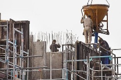 Bauarbeiter beim Wohnungsbau