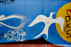 Friedenstaube an der East Side Gallery in Berlin