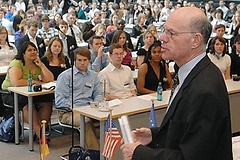 Bundestagspräsident Prof. Dr. Norbert Lammert mit Stipendiaten aus den USA