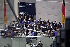 Medienwand im Plenum