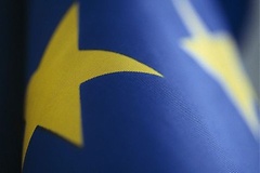 Fahne der EU im Ausschnitt