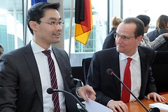 Bundeswirtschaftsminister Philipp Rösler informiert den Europaausschuss.