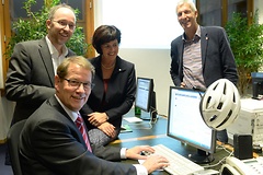 Sie chatteten mit: von links Matthias Gastel, Gero Storjohann (sitzend), Birgit Kömpel und Herbert Behrens.