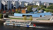 Die Kindertagesstätte steht vor dem Paul-Löbe-Haus (links im Bild) direkt an der Spree.