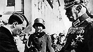 Chancellor Adolf Hitler greets Paul von Hindenburg