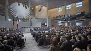 Plenarsaal während der Ansprache von Staatspräsident Hollande