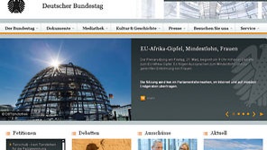 Homepage des Bundestages, Screenshot