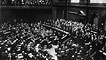 Blick in den Plenarsaal des Reichstagsgebäudes während der Antrittsrede von Reichskanzler Georg Michaelis am 19. Juli 1917, Foto