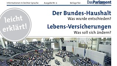 Die ersten Beilage der Wochenzeitung „Das Parlament“ in „Leichter Sprache“.