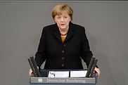 Bundeskanzlerin Angela Merkel während ihrer Regierungserklärung