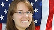 Lina-Johanna Exner vor amerikanische Flagge