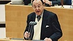 Hans-Dietrich Genscher während seiner Rede zum Start des Euro in elf Mitgliedsländern.