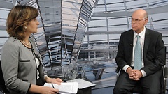 Bundestagspräsident Prof. Dr. Norbert Lammert im Interview mit Irene Anastassopoulou, Moderatorin des griechischen Parlamentsfernsehens