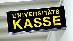 Schild einer Universitätskasse