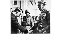 Tag von Potsdam: Reichskanzler Adolf Hitler begrüsst den Reichspräsidenten Paul von Hindenburg.- 21. März 1933, Foto.