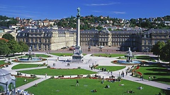 Der Schlossplatz in Stuttgart, Schauplatz des Bürgerfestes am 2. und 3. Oktober