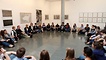 Kunst-Workshop zur Ausstellung 'Neue Linien' mit Matthias Beckmann und Schülern der Hildegard-Wegscheider-Oberschule, Berlin