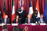 Norbert Lammert, Laura Boldrini, Claude Bartolone et Mars di Bartolomeo lors de la signature de la déclaration sur l’Europe le 14 septembre à Rome