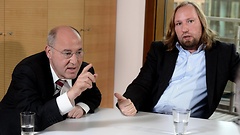 Die Oppositionspolitiker Gregor Gysi (Die Linke) und Anton Hofreiter (Bündnis 90/Die Grünen)
